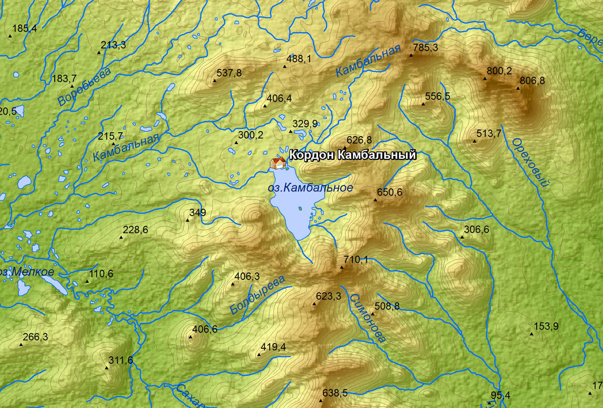 Kambalnoye Lake map (Карта Камбального озера)